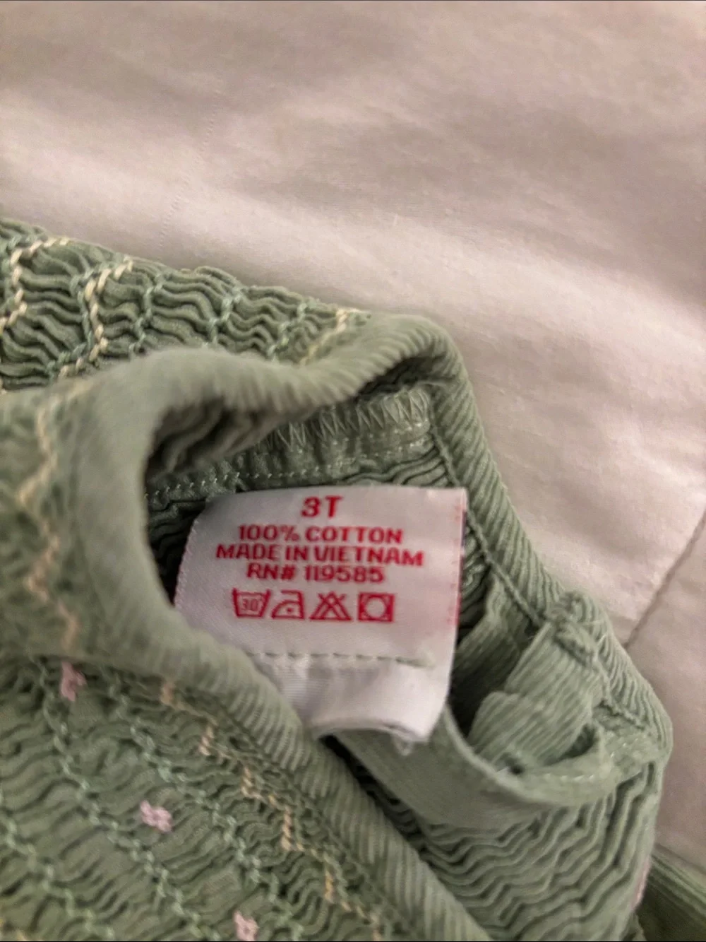Mom & Me Girls' Olive Green Smocked Long-Sleeve Dress Sz 3T NWOT